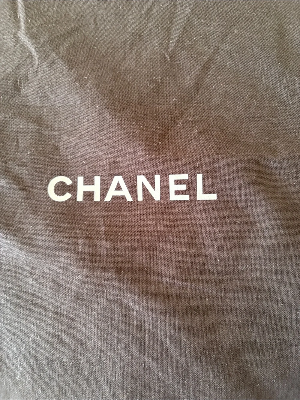 CHANEL Black Drawstring Dust Bags with White Logo (Pair)